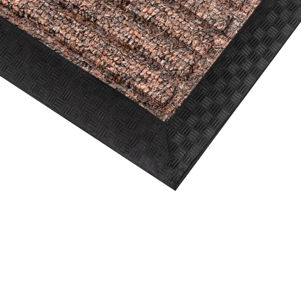 Non-Slip Unique Double Rib Ridged Designed Rubber Backing Door Mat