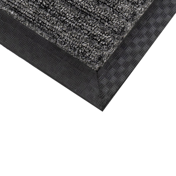 Non-Slip Unique Double Rib Ridged Designed Rubber Backing Door Mat